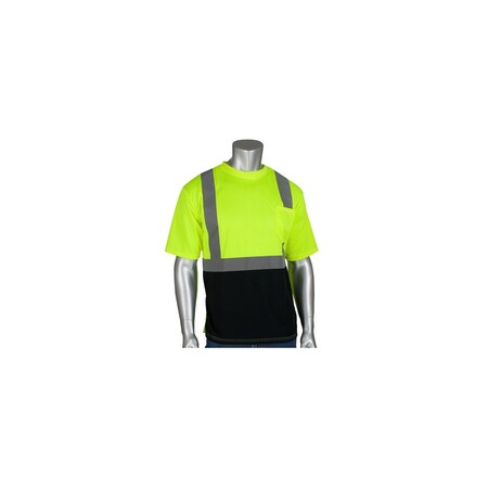 Pip CLASS 2 SHORT SLEEVE T-SHIRTBLACK BOTTOM, UV BLOCK, PK 50 312-1250B-LY/S